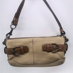 Coach 3731 Leather Mini Bag in Cream/Caramel Brown